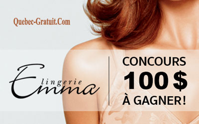 Concours gagnez 100 $ Lingerie Emma