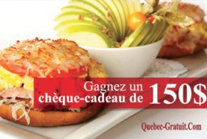 Concours gagnez 150$ au restaurant Batifol du Lac Beauport