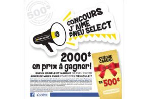 Concours gagnez 4 pneus neufs d’hiver chez le marchand Pneu Select