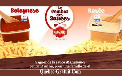 Concours gagnez Un an de sauce Mangiamo