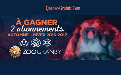 Concours gagnez des Abonnements AutomneHiver pour le Zoo Granby