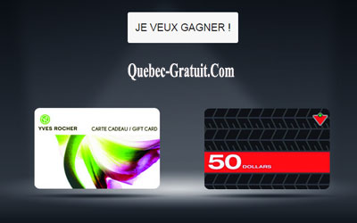 Concours gagnez des Cartes cadeaux Yves Rocher ou Canadian Tire de 50 $