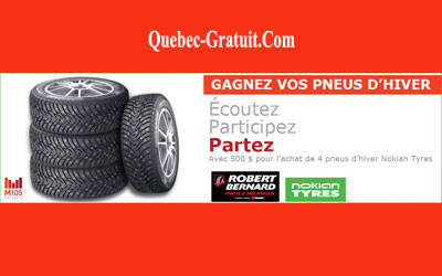 Concours gagnez des Chèques-cadeaux de 500$ pour 4 pneus d'hiver Nokian