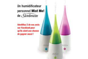 Concours gagnez des Humidificateurs personnel à ultrasons de Sunbeam