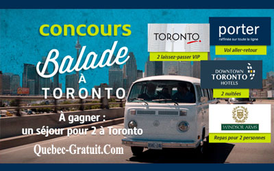 Concours gagnez un Forfait balade à Toronto