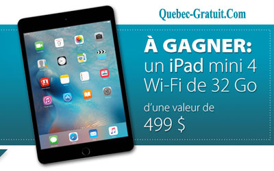 Concours gagnez un IPad mini 4 Wi-Fi de 32 Go