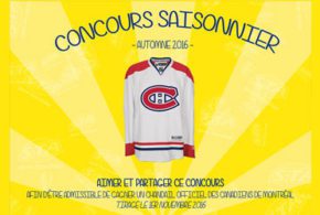 Concours gagnez un chandail officiel des Canadiens de Montréal