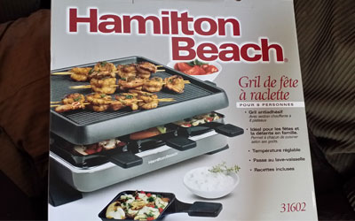 Concours gagnez un raclette-gril pour 8 personnes de Hamilton Beach