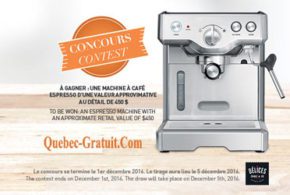 Concours gagnez une Machine à café espresso de 450 $