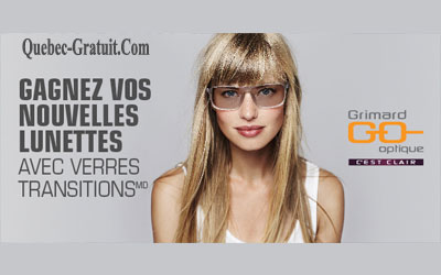 Concours gagnez une Paire de lunettes avec verres Transitions de 1400 $