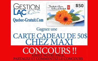 Concours gagnez une carte-cadeau Maxi de 50$