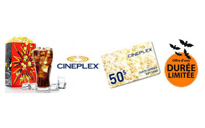 Concours gagnez une carte-cadeau de 50 $ Cinémas Cineplex