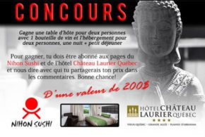 Concours gagnez une nuitée et déjeuner au Château Laurier