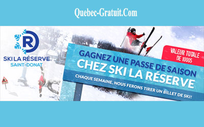 Concours gagnez une passe de saison adulte chez Ski La Réserve