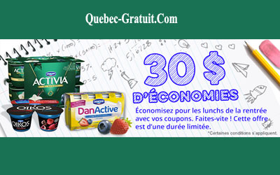 Danone Coupons rabais de 30$