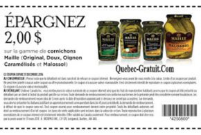 Rabais de 2$ à l'achat de pot de cornichons Maille