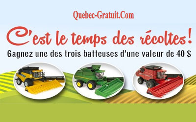 concours gagnez l'une des trois batteuses (jouet)