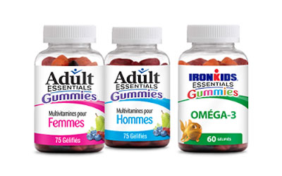 2$ de rabais à l’achat des vitamines gélifiées Adult Essentials