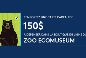 Concours gagnez 150$ à dépenser dans la boutique en ligne du Zoo Ecomuseum