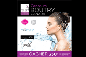 Concours gagnez 350$ de produits boutry canada