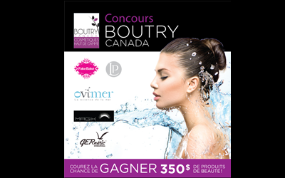 Concours gagnez 350$ de produits boutry canada