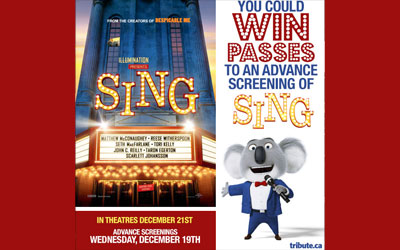 Concours gagnez des Billets pour l'avant-première du film Sing