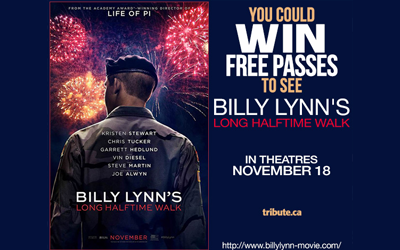 Concours gagnez des Billets pour le film Billy Lynn's Long Halftime Walk