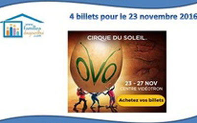 Concours gagnez des Billets pour le spectacle OVO du Cirque du Soleil