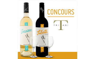 Concours gagnez des ensembles de 2 bouteilles de vin accompagnées de 2 verres