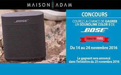 Concours gagnez un Haut-parleur Bose Soundlink Color II