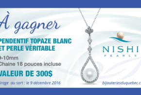 Concours gagnez un Pendentif Topaze blanc de 300 $