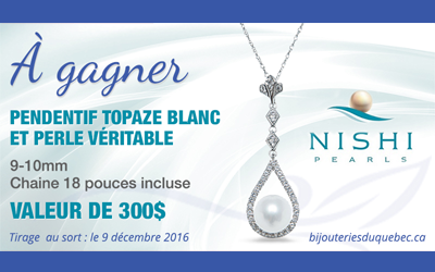 Concours gagnez un Pendentif Topaze blanc de 300 $