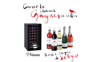 Concours gagnez un cellier modèle Vinum 28 rempli de vins St-Regis