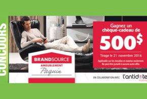 Concours gagnez un chèque-cadeau de 500 $
