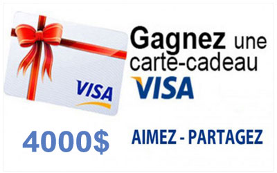 Concours gagnez une Carte cadeau Visa de 4000$