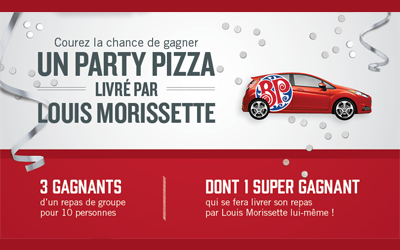 Concours gagnez une Livraison de nourriture de Boston Pizza