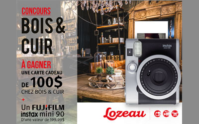 Concours gagnez une carte-cadeau Bois & Cuir de 100$