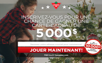 Concours gagnez une carte-cadeau Canadian Tire de 5000$