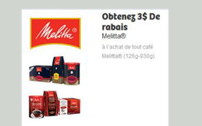 Rabais de 3$ Melitta