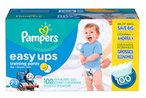 Rabais de 2$, sous-vêtements d’entraînement Pampers
