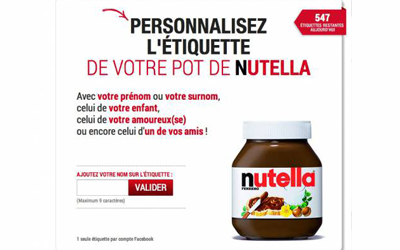 Une étiquette personnalisée Nutella Gratuite