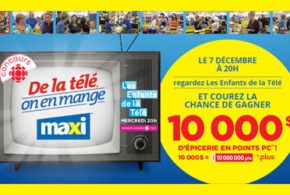Concours gagnez 10000$ d'épicerie en Points PC