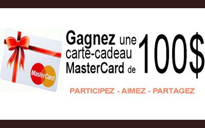 Concours gagnez 50 Cartes prépayées MasterCard de 100 $