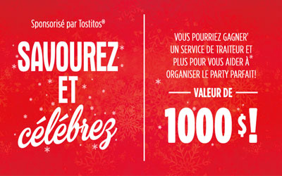 Concours gagnez 600$ pour un traiteur et carte cadeau Walmart de 400$