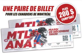 Concours gagnez des Billets pour une partie de hockey