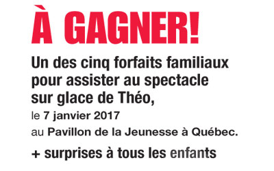 Concours gagnez des Forfaits familiaux pour le spectacle sur glace de Théo