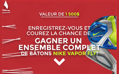 Concours gagnez un Ensemble de golf Nike Vapor Fly de 1500$