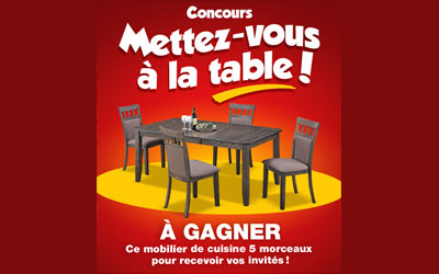 Concours gagnez un Mobilier de cuisine 5 morceaux