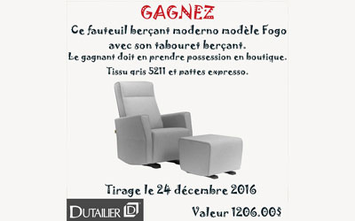 Concours gagnez un fauteuil berçant moderno Fogo de 1206$