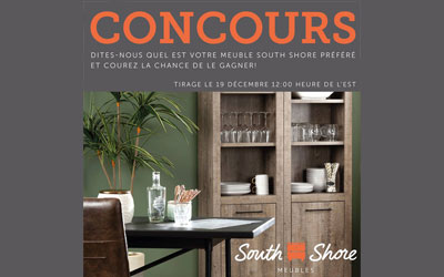 Concours gagnez un meuble South Shore de votre choix